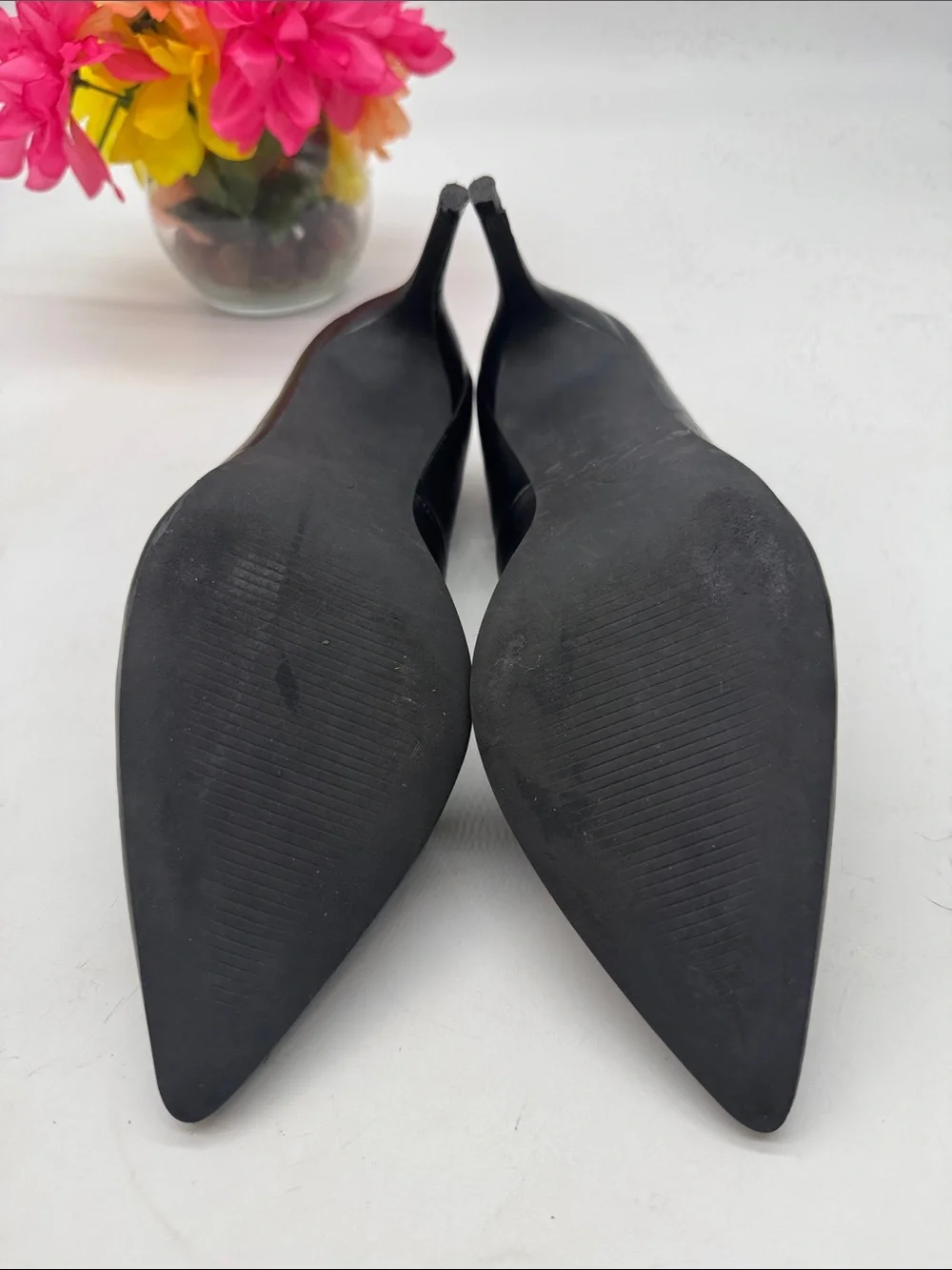 Cynthia Rowley Black Pointed-Toe Leather Pumps Size 9.5 BHE10117E